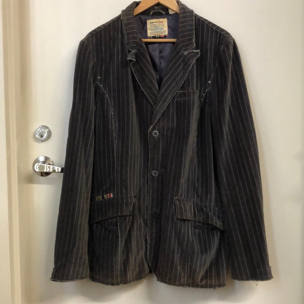 Triple Five Soul Men’s Pinstripe Jacket Blazer Size XL